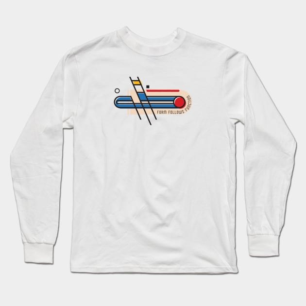 Bauhaus Style Art Aesthetic Form Follows Function Long Sleeve T-Shirt by SW-Longwave